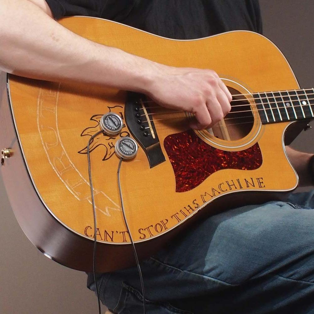 Cortado MkIII on guitar body close-up